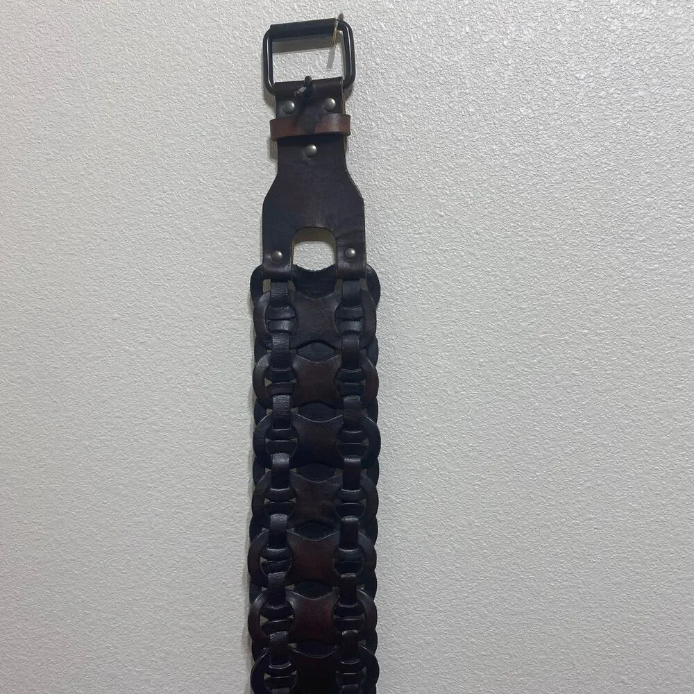 Genuine Brown Leather Women's Belt Size Medium - Picture 6 of 12